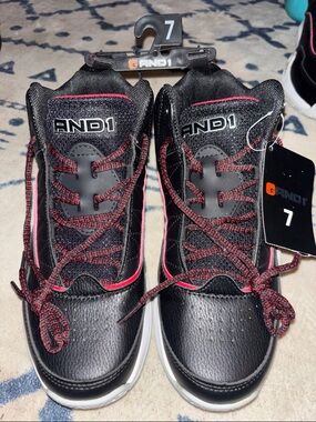AND1 Men’s Black & Red High-Top Sneakers! Size 7!  Brand New!